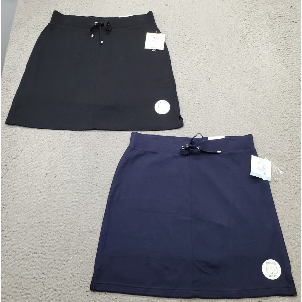 Lot Of 2 Croft & Barrow Skort Womens S Multi Comfort Mid Rise Drawstring Waist